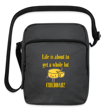 Life is About to Get a Whole Lot Cheddar | Upright Crossbody Bag - charcoal grey